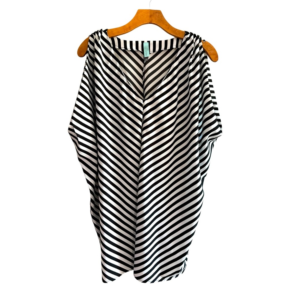JALOUX Black White Stripe Top M